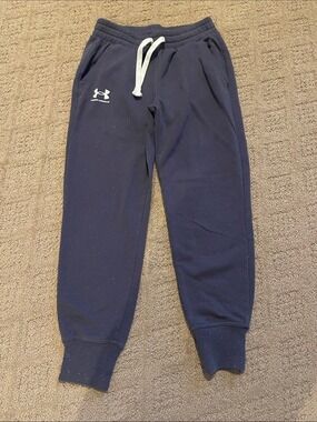 Under Armour Navy Jogger Sweatpants with White Drawstring